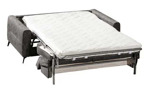 Faltbett - Kopfteil verstellbar, Stoff, Grau