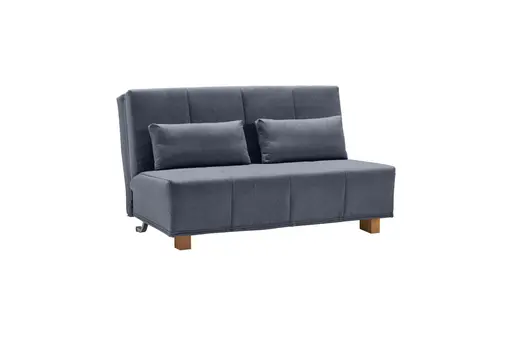 Schlafsofa EASY DELUXE - 2-Sitzer, 120 cm inkl. Schlaffunktion, Stoff Blau