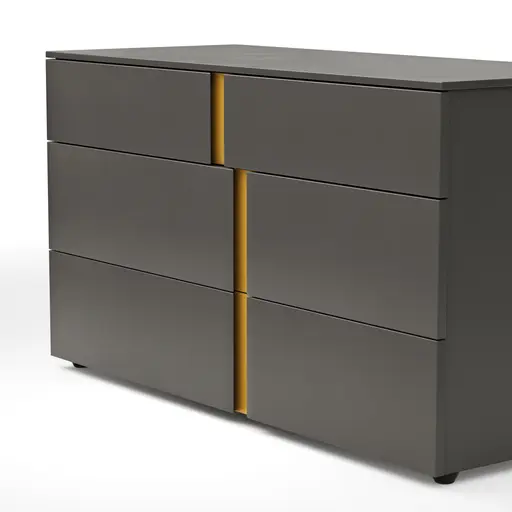 Kommode Loretto - BHT ca. 127x70x51 cm, Lack matt, Anthrazit