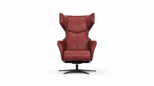 Sessel Noto Relax II - Rückenlehne verstellbar, Leder, Burgund