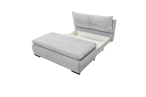Schlafsofa - 2-Sitzer inkl. Schlaffunktion, Stoff, Hellgrau