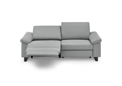Sofa CALM PLUS 2.0 - 3-Sitzer, Relaxfunktion teilmotorisch, Stoff, Silbergrau