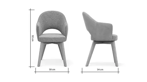 Armlehnenstuhl 5000 - Stoff, Grau und Microfaser Hellgrau