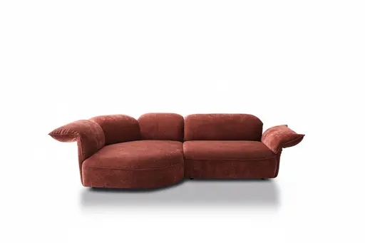 Ecksofa - Ecke links mit 1-Sitzer, Kopfteil/Armlehne verstellbar, Stoff, Rost