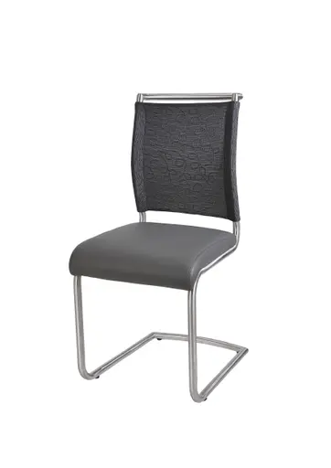 Freischwinger - Kunstleder, Grau, Kunstfaser, Grau