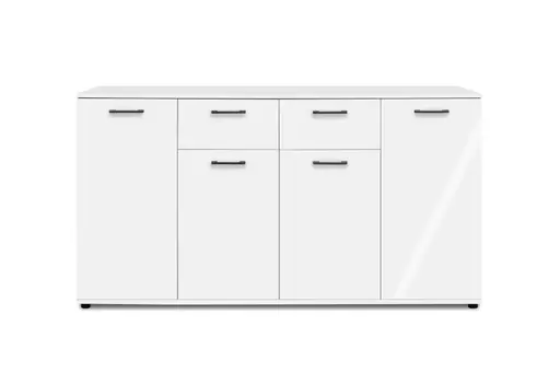 Sideboard- B ca. 160 cm, Weiß, Hochglanz