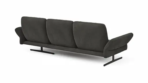 Ecksofa Alexander -  3-Sitzer mit Longchair rechts inkl. Kopfstütze/Armlehne verstellbar, Stoff, Braungrün