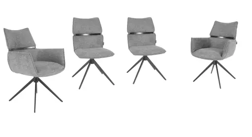 Armlehnstuhl MARJA - drehbar, Stoff, Grau