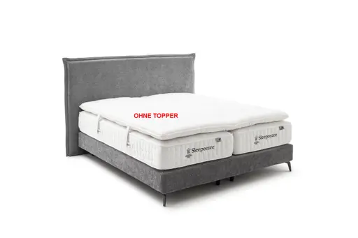 Boxspringbett Contur 2700 - Liegefläche ca. 180x200 cm, Stoff, Grau