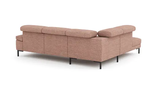 Ecksofa Hudson - Ecke links mit 2,5-Sitzer inkl. Kopfteil verstellbar, Stoff, Kupfer