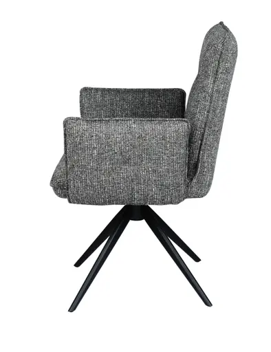 Armlehnstuhl MARCIA - drehbar, Stoff, Grau