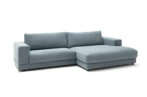 Ecksofa Juni - 1,5-Sitzer mit Longchair rechts, Stoff, Petrol