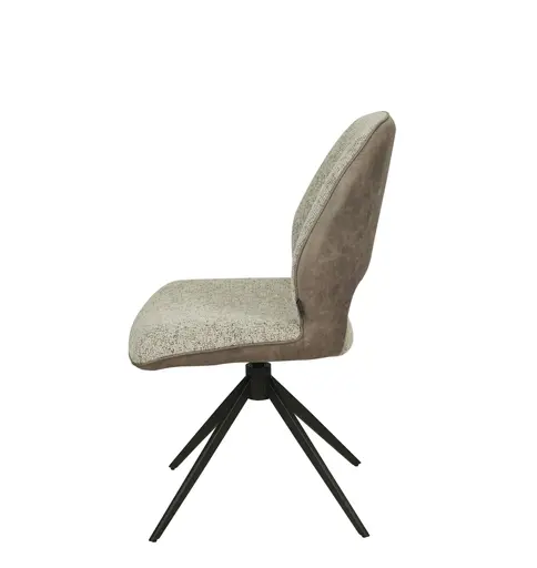 Stuhl MAILE - drehbar, Stoff, Braun