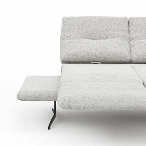 Sofa Lucero 2.0 - 2-Sitzer inkl. Drehsitz, Rollout-Armlehne und Sitztiefe verstellbar, Stoff, Offwhite