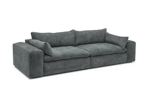 Sofa - 3-Sitzer, Stoff, Graublau