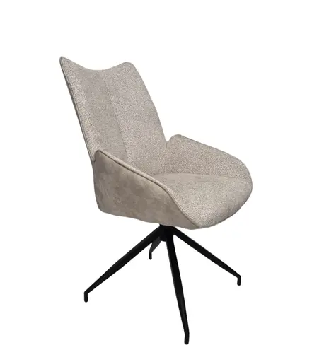 Stuhl MAUREEN - drehbar, Stoff, Creme