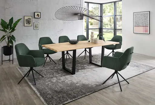 Armlehnstuhl - drehbar, Cord, Dunkelgrün