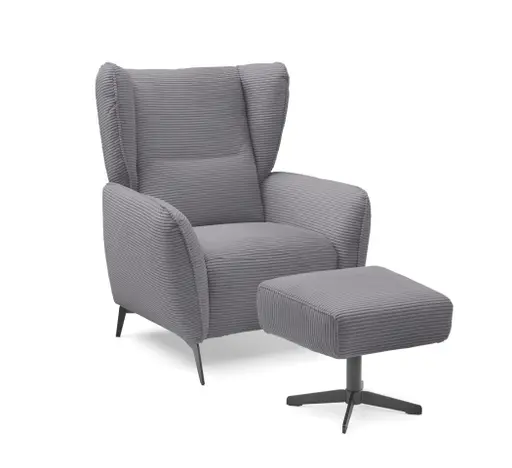 Hocker EILA - Stoff, Dunkelgrau