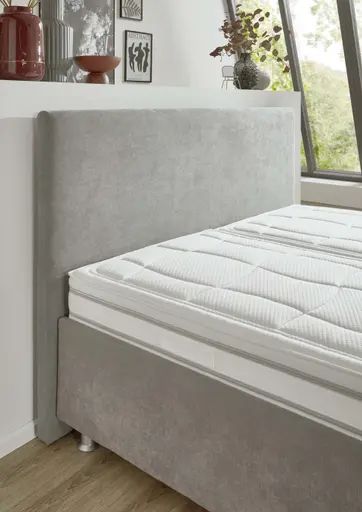 Polsterbett - Liegefläche ca. 180x200cm, Stoff, Grau