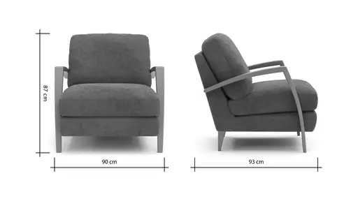 Sessel Karasu - Chic, Stoff, Taupe