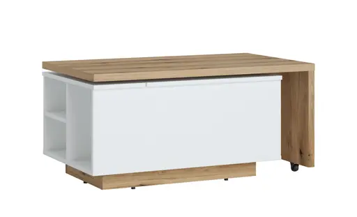 Couchtisch - LB ca. 95x54 cm, Alpinweiß, Coast Evoke Eiche Nachbildung