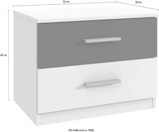 Nachtkommode- Eiche Dekor, Graphit
