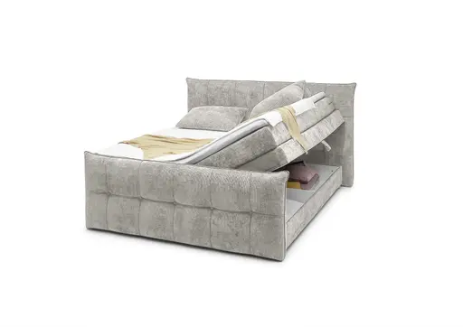 Boxspringbett- Liegefläche ca. 180x200 cm, Stoff, Beige