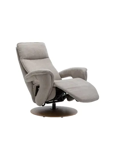 Sessel Tulsa Relax - Größe M, inkl. Fußteil/Rückenlehne verstellbar (motorisch), inkl. Kopfteilverstellung, Stoff, Graubeige