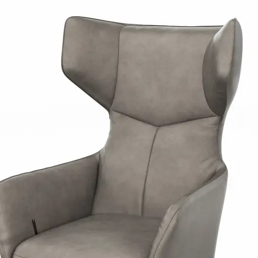 Sessel Noto Relax II - Rückenlehne verstellbar, Leder, Eisengrau