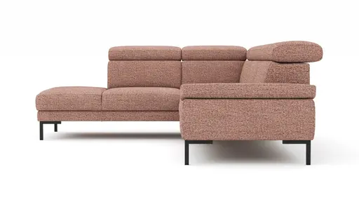 Ecksofa Hudson - Ecke links mit 2,5-Sitzer inkl. Kopfteil verstellbar, Stoff, Kupfer