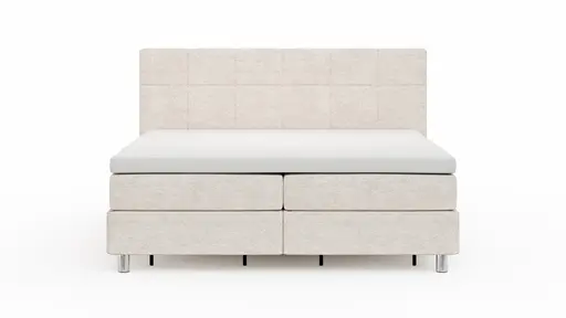 Boxspringbett Alpin - Liegefläche ca. 180x200 cm, Stoff, Graubeige