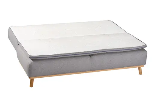 Querschläfer - Schlaffunktion mit Bettkasten, Stoff, Eisblau