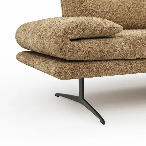 Ecksofa Lucero 2.0 - 2-Sitzer mit Longchair rechts inkl. Rückenlehne verstellbar, Stoff, Cognac