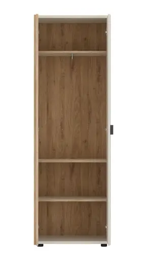 Garderobenschrank - B ca. 62 cm, Kaschmir, Cremona Eiche Nachbildung, Spiegel