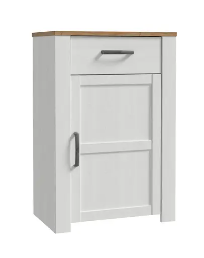 Schuhschrank FELLIAN- B ca. 67 cm, Weiß, Eiche Dekor