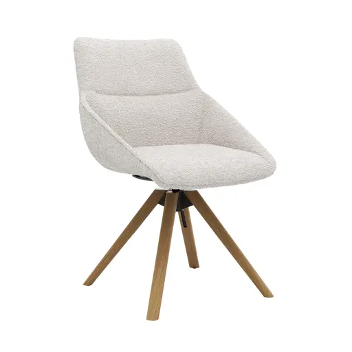 Stuhl Maluhia - mit niedriger Armlehne, drehbar, Stoff, Hellgrau