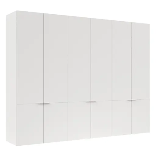 Drehtürenschrank Matera - BTH ca. 301x60x235 cm, Lack Matt, Weiß