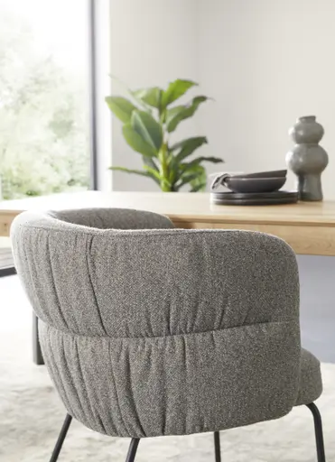 Armlehnstuhl Milana - Stoff, Grau