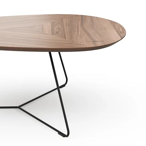 Couchtisch Fano - LBH ca. 96x86x38 cm, Nussbaum, Furnier