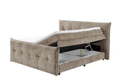 Boxspringbett- Liegefläche ca. 180x200 cm, Stoff, Taupe