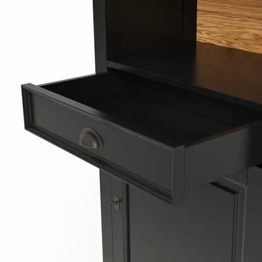 Bücherschrank Louisiana - teilmassiv, Schwarzgrau