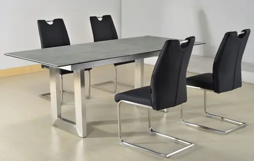 Freischwinger MICHI - Leder, Schwarz