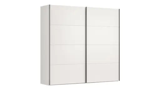 Schwebetürenschrank Viana - B ca. 241 cm, Lack, Weiß