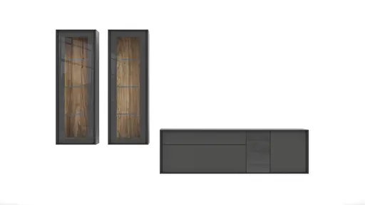 Wohnwand Parano - Lack, Anthrazit