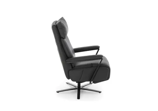 Sessel - Größe L, Relaxfunktion, Leder Anthrazit