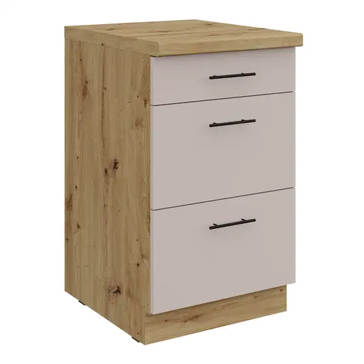 Unterschrank-B B ca. 50 cm, Eiche Dekor, Kaschmir, Matt