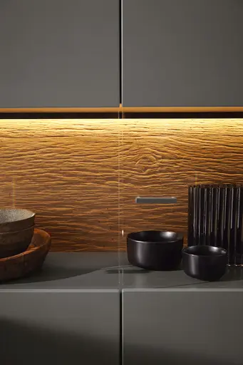 Highboard Tucson - inkl. Beleuchtung, Lack, Anthrazit