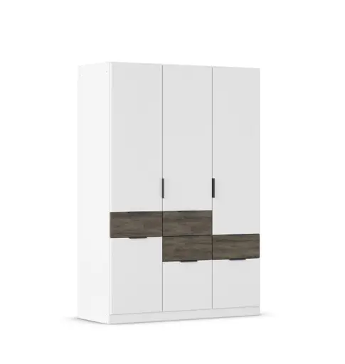 Drehtürenschrank RAAS- B ca. 136 cm, Weiß, Vintage