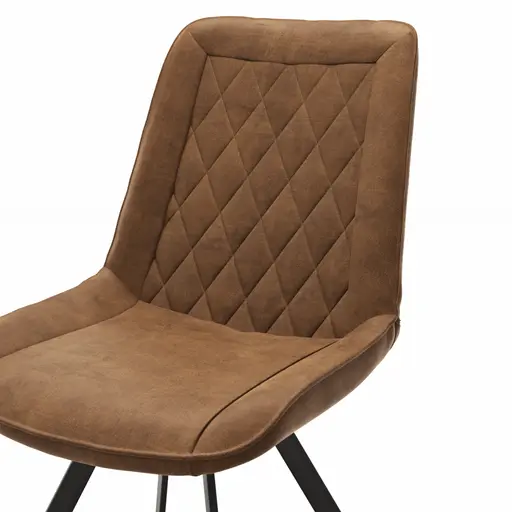 Stuhl Wesley - Stoff, Cognac