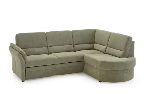 Ecksofa - Ecke links mit  2-Sitzer, Aufklappbar, Stoff, Grün
